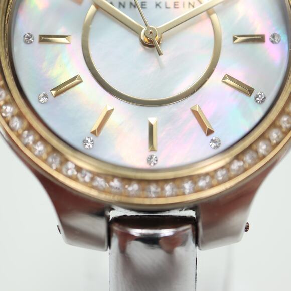 Ladies Anne Klein Watch Two Tone 33mm MOP Dial Silver Tone Bracelet New Battery - Picture 8 of 15